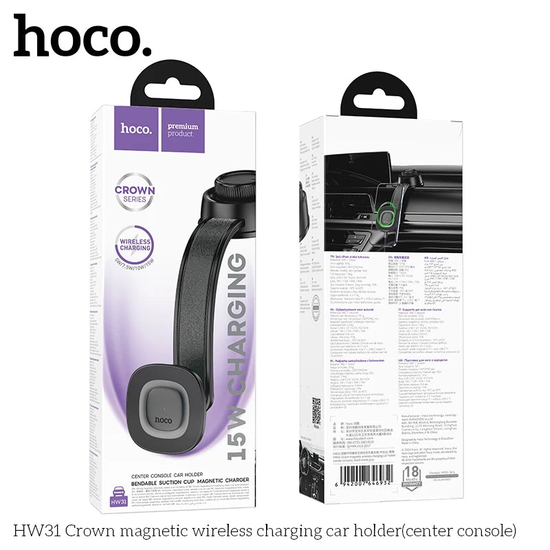HOCO HW31 Magnetic Wireless Car Charger Mount 15W