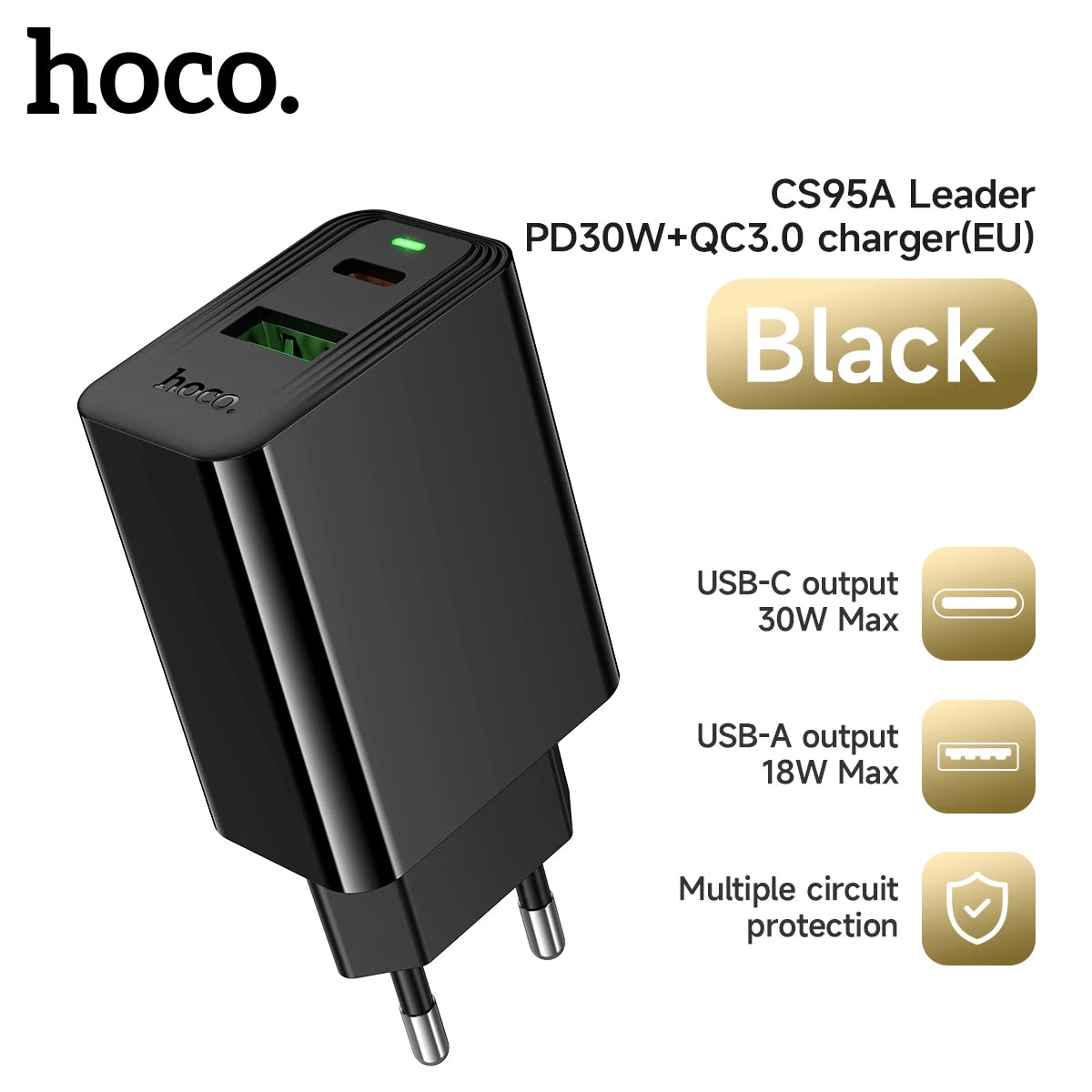 HOCO CS95A GaN 30W Fast Charger Kit with USB-C Cable