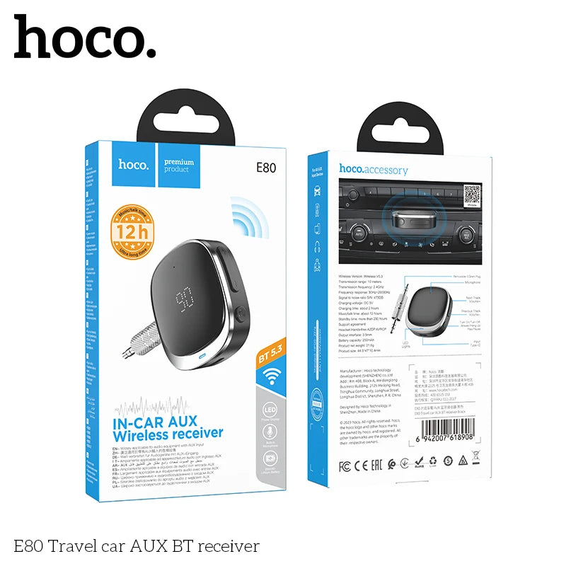 HOCO E80 Bluetooth 5.0 AUX Receiver