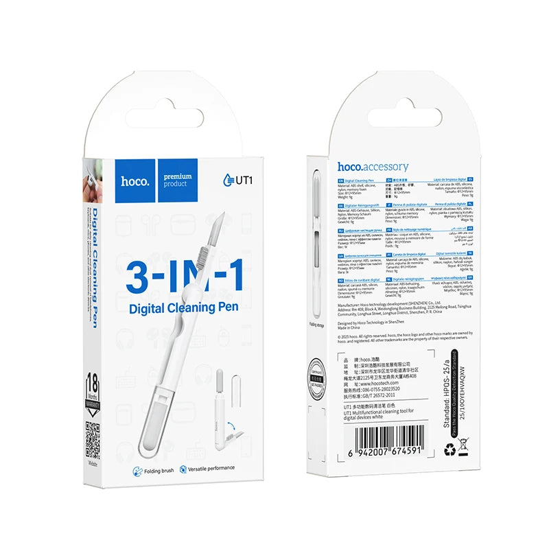 HOCO UT1 3-in-1 Cleaning Kit for AirPods and Bluetooth Earbuds