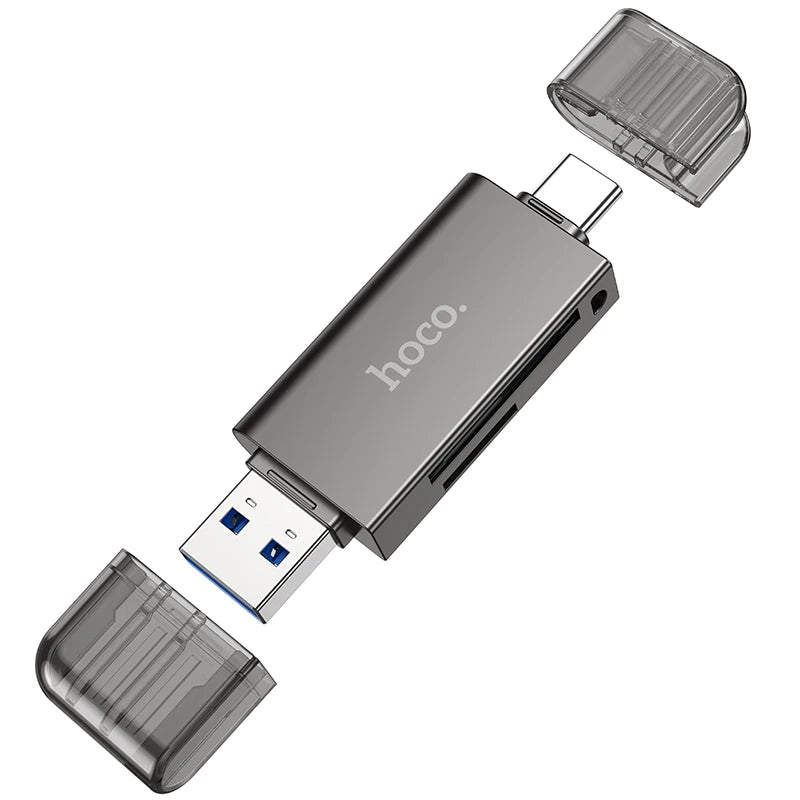 Hoco USB device with multiple connectors on a white background