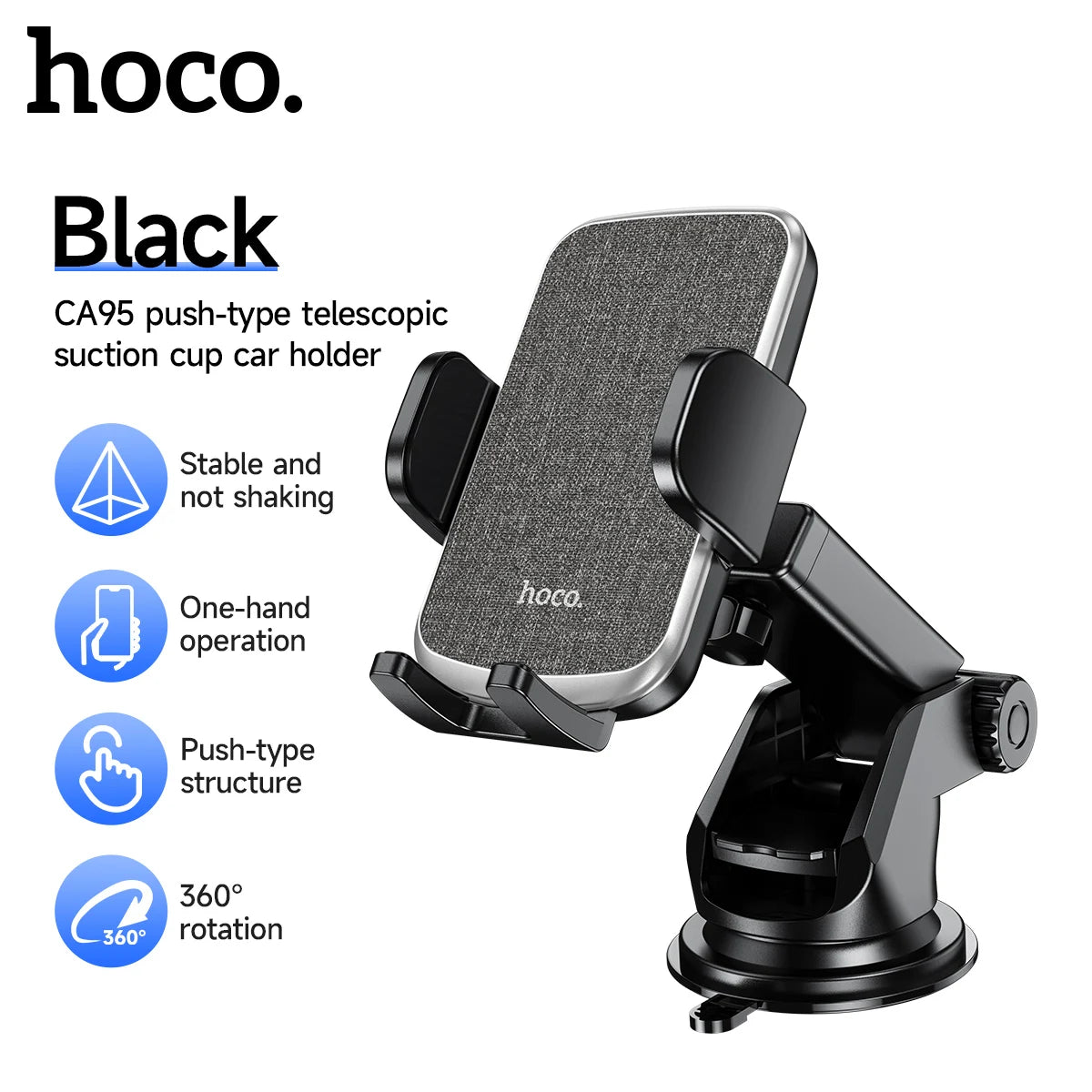 HOCO CA95 Suction Cup Car Phone Mount with Telescopic Arm