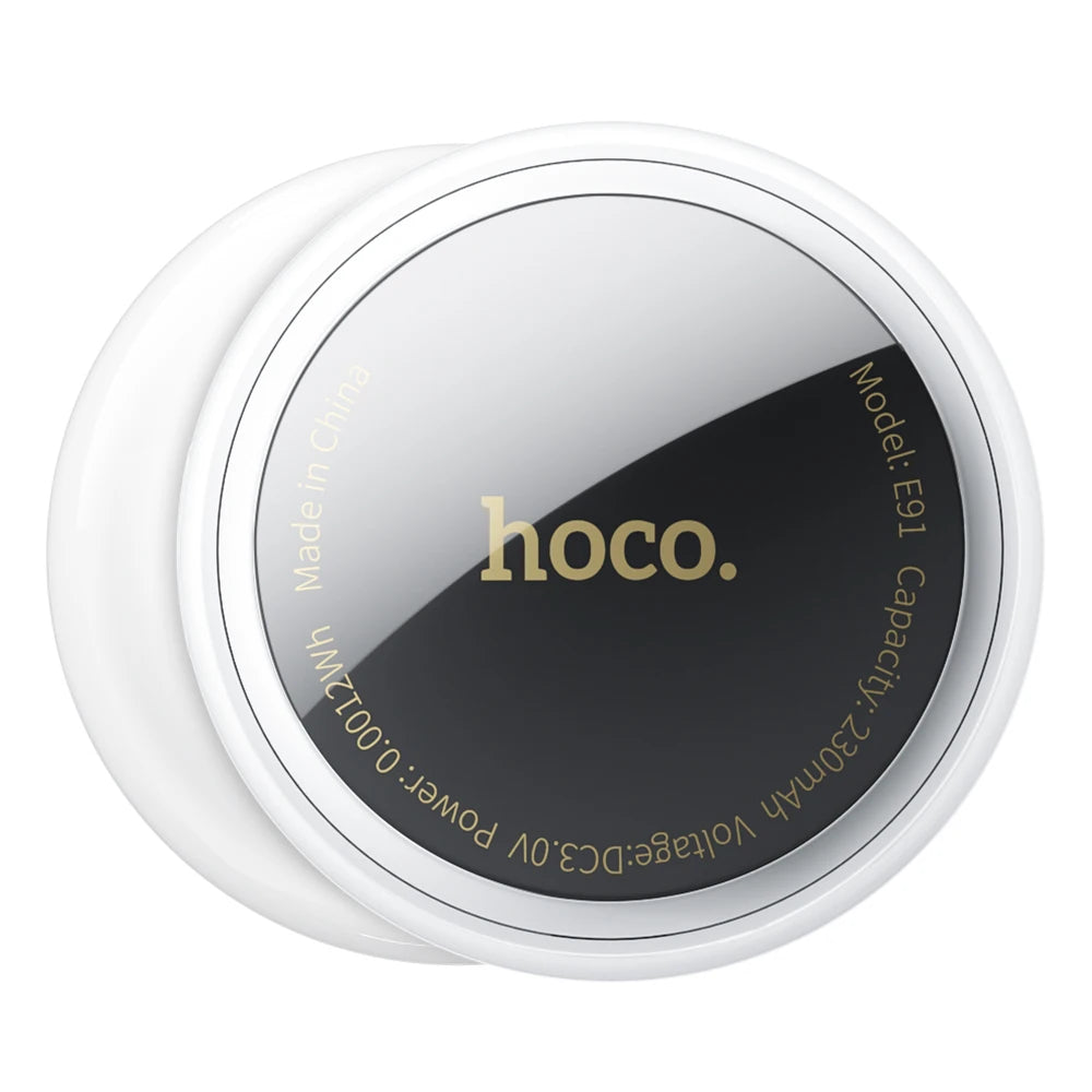Round electronic device with 'hoco.' branding on a white background