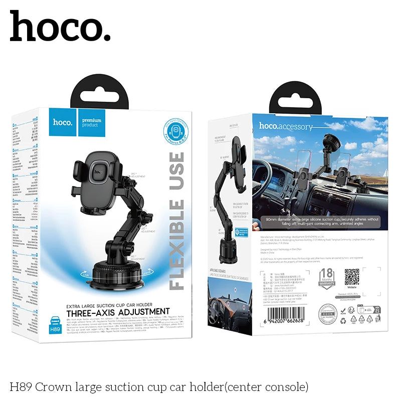 HOCO H89 Suction Cup Car Phone Mount with Adjustable Arm