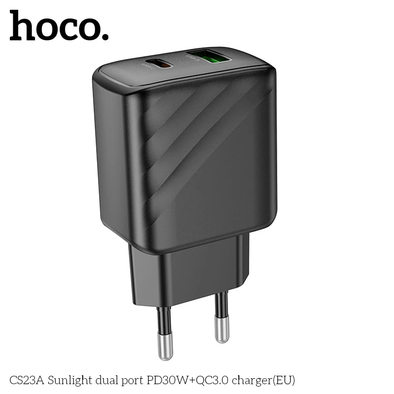 HOCO CS23A 30W GaN Dual Port Charger USB-C + USB-A