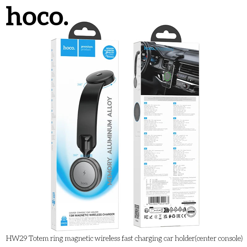 HOCO HW29 Magnetic Wireless Car Charger 15W