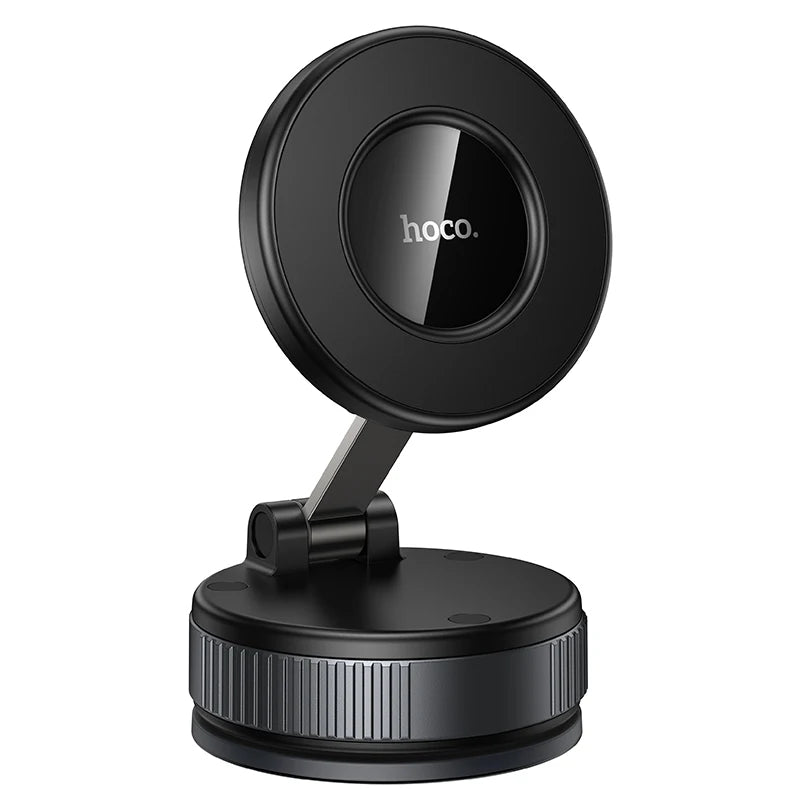 Black magnetic car mount with 'hoco.' branding on a white background