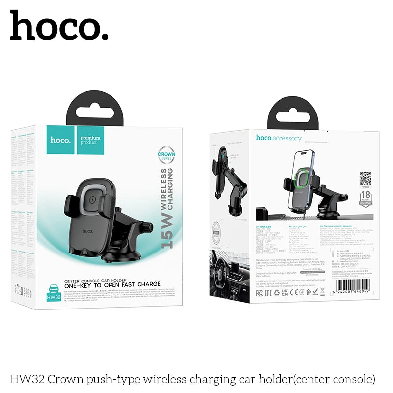 HOCO HW32 Signature Wireless Charging Car Mount