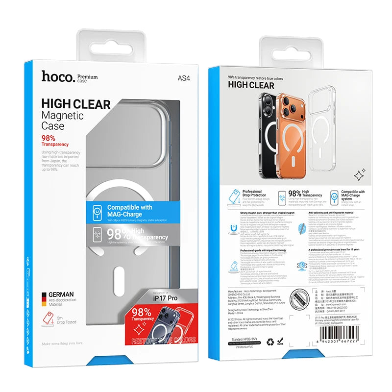 Hoco High Clear Magnetic Case packaging on a white background