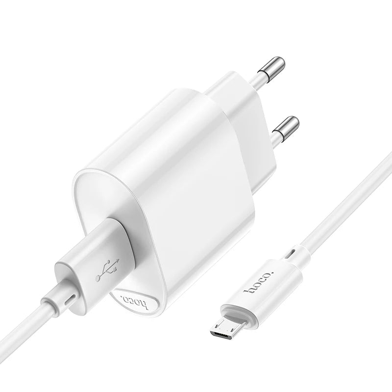 White USB-C adapter with USB-C cable on a white background