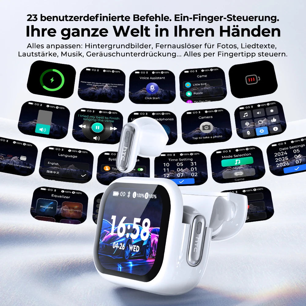 HTC NE68 AI Translation Earbuds with Smart Display