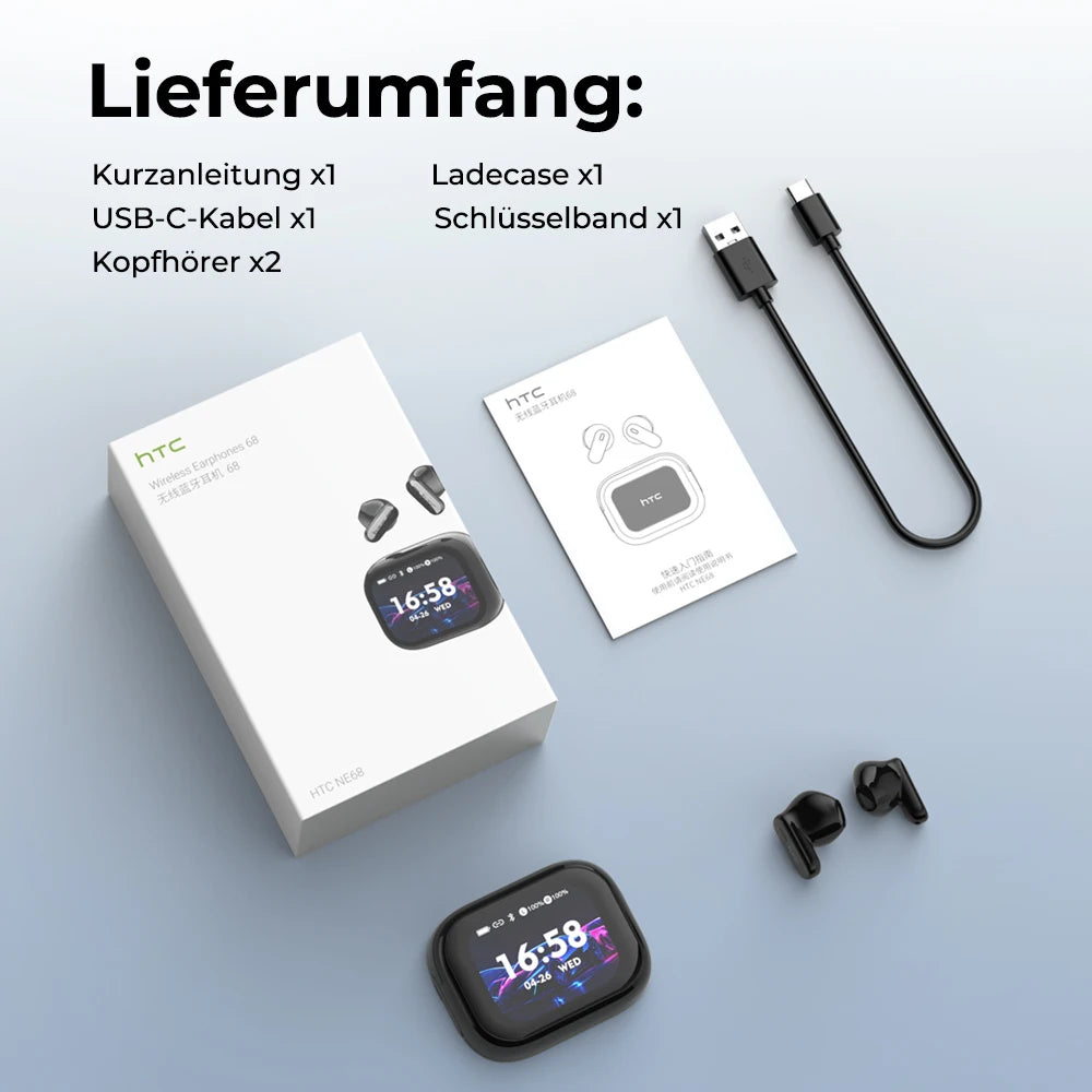 HTC NE68 AI Translation Earbuds with Smart Display