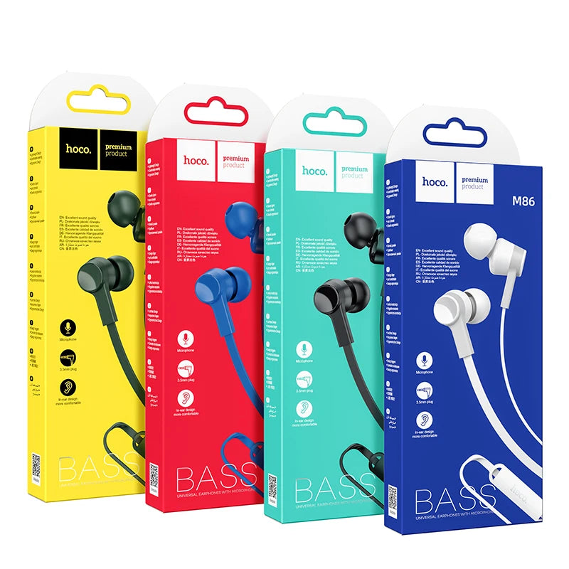HOCO M86 Wired Bass Earphones with Microphone (3.5mm)