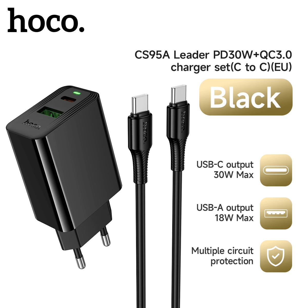 HOCO CS95A GaN 30W Fast Charger Kit with USB-C Cable