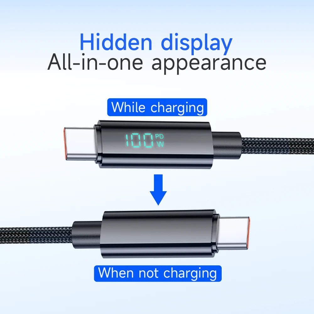 HOCO U125 100W USB-C to USB-C Cable with LED Display