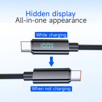 HOCO U125 100W USB-C to USB-C Cable with LED Display