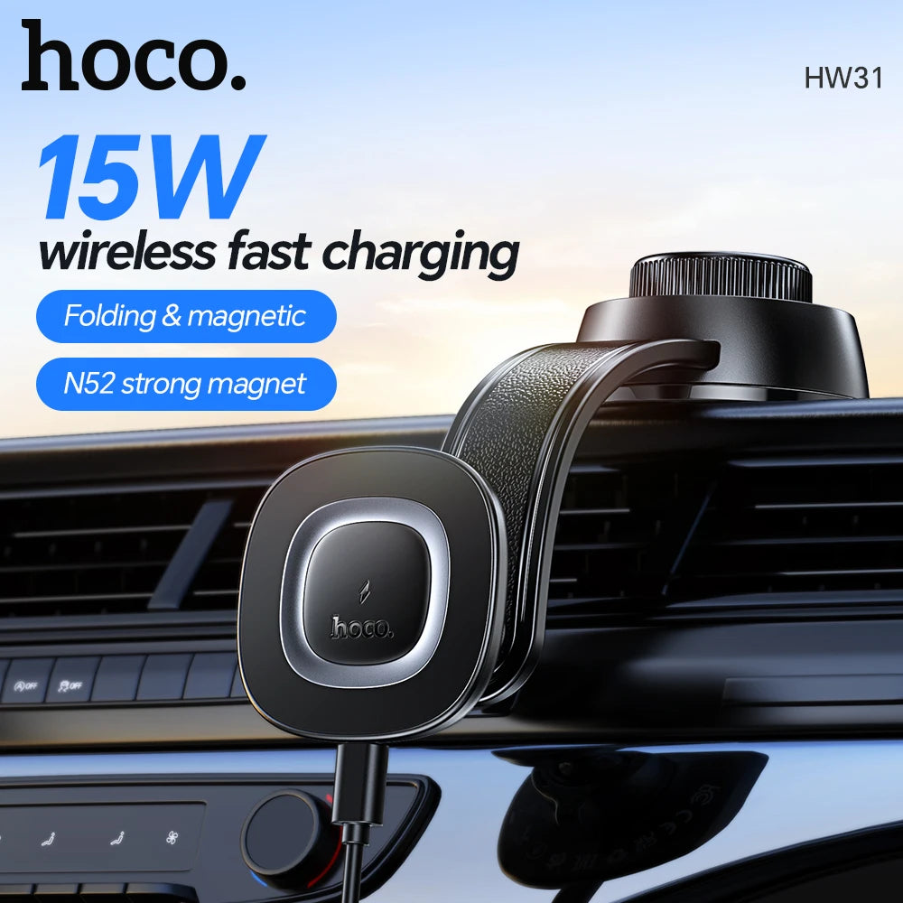 HOCO HW31 Magnetic Wireless Car Charger Mount 15W
