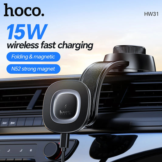 HOCO HW31 Magnetic Wireless Car Charger Mount 15W