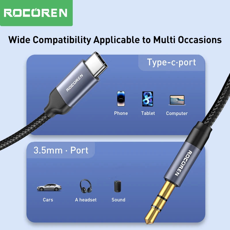 ROCOREN USB-C to 3.5mm AUX Audio Cable