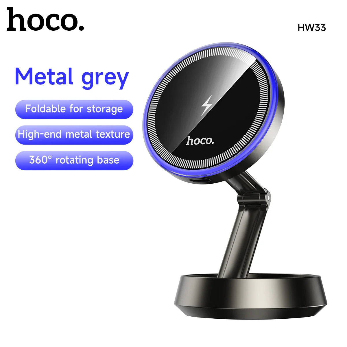 HOCO HW33 Magnetic Wireless Car Charger Mount 15W