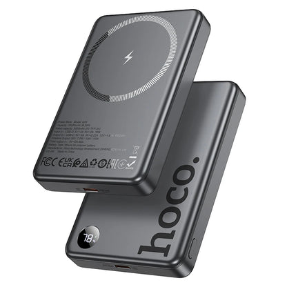 HOCO Q34 10000mAh Magnetic Wireless Power Bank with LED Display