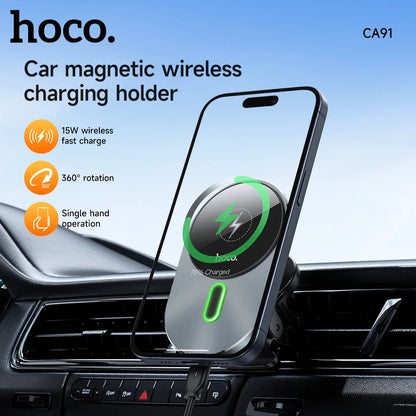 HOCO CA91 Magnetic Wireless Car Charger Mount 15W