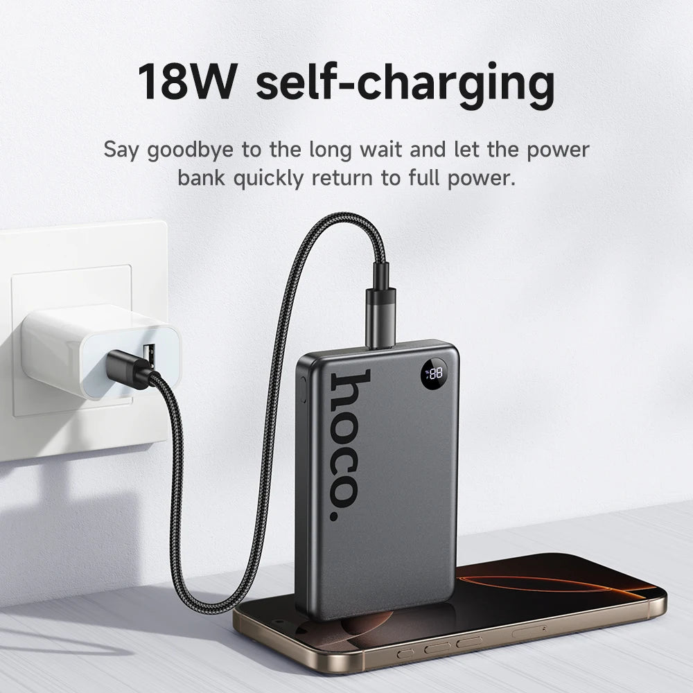 HOCO Q34 10000mAh Magnetic Wireless Power Bank with LED Display