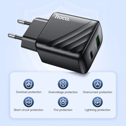 HOCO CS23A 30W GaN Dual Port Charger USB-C + USB-A