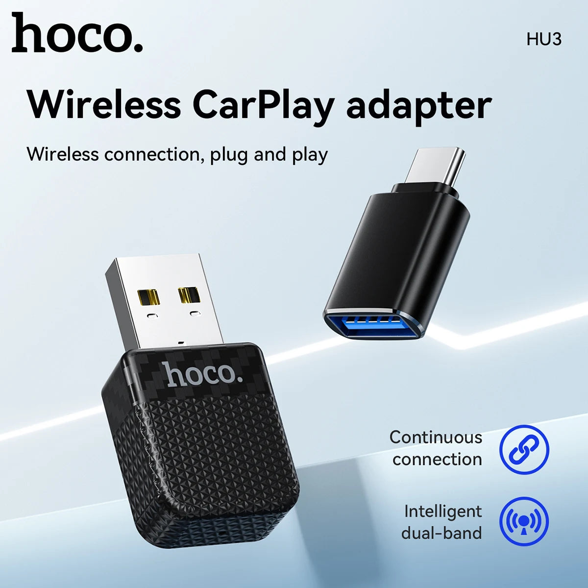 HOCO HU3 Wireless CarPlay Adapter for iPhone