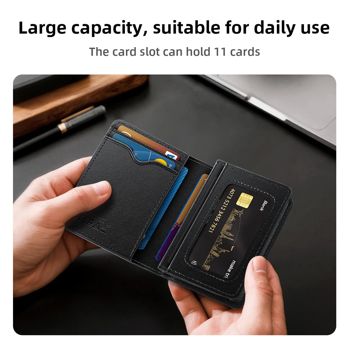 HOCO E91F Wallet Tracker with Apple Find My and Wireless Charging