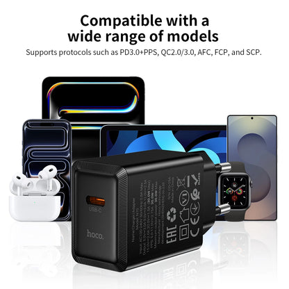 HOCO N70 30W GaN USB-C Charger with Built-In Cable