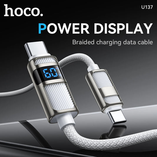 HOCO U137 PowerDisplay 60W USB-C Fast Charging Cable