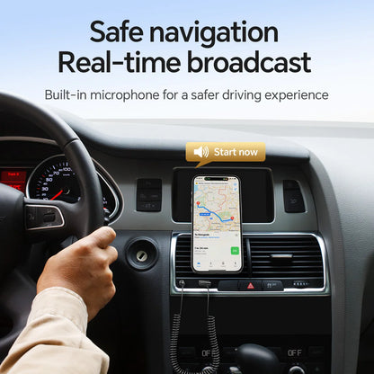 HOCO E78 In-Car Bluetooth Audio Receiver (BT5.3, AUX 3.5mm)