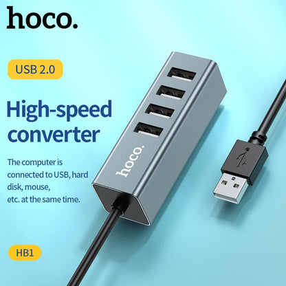 HOCO HB1 4-Port USB 2.0 High-Speed Hub