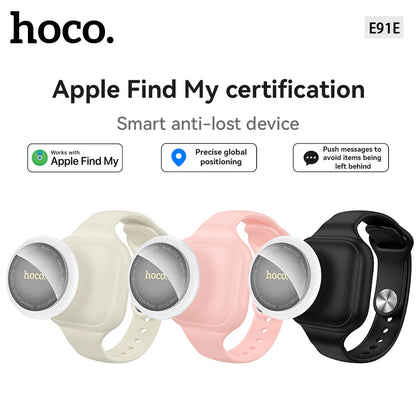 Hoco smart anti-lost device with Apple Find My certification on a white background