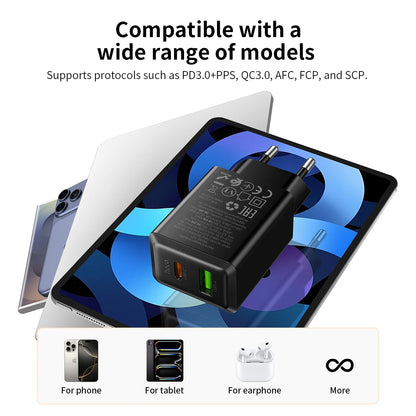 HOCO N71 30W GaN Dual Port Charger USB-C + USB-A