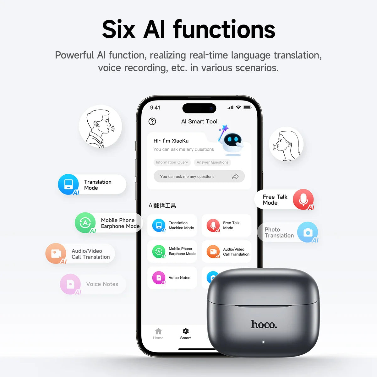 HOCO EQ27 AI Translation ANC & ENC Wireless Earbuds