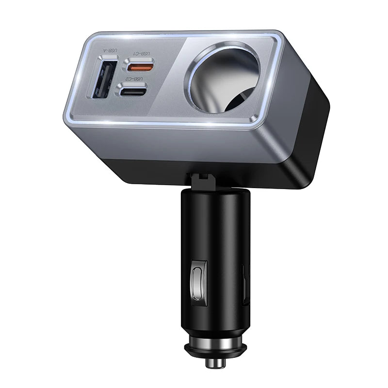 HOCO Z65A 165W Car Charger with PD45W and Cigarette Lighter Port