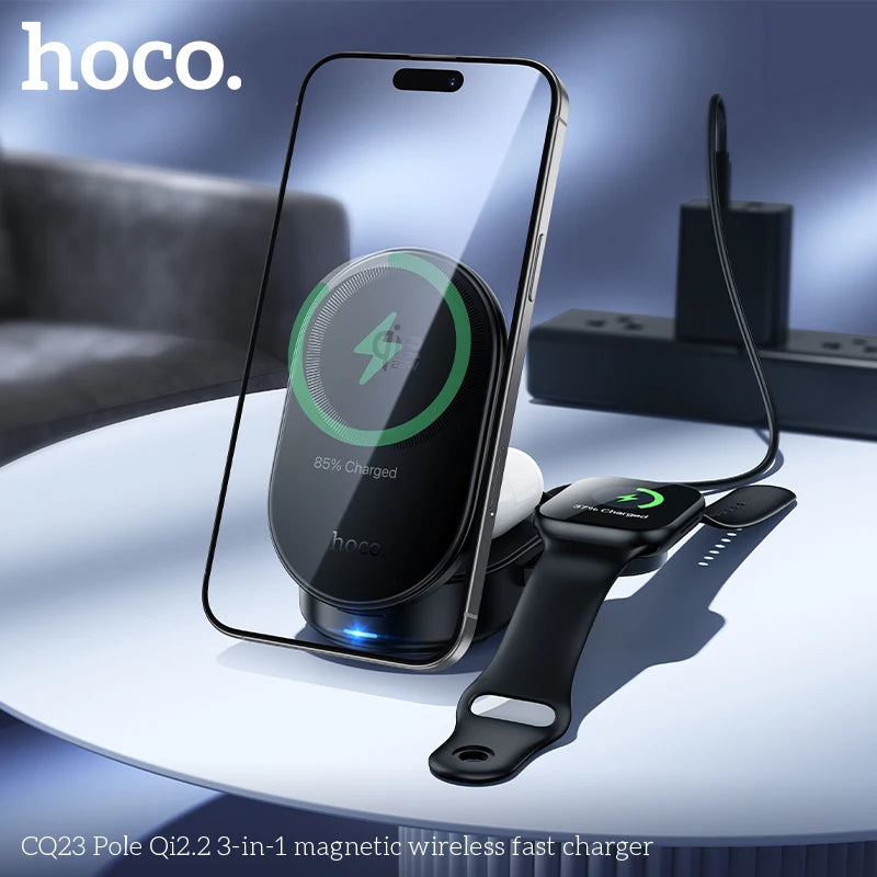 HOCO CQ23 Qi2 3-in-1 Magnetic Wireless Charger