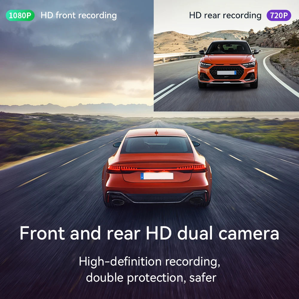 HOCO DV3 Dual 1080P Dash Cam Kit – Front & Rear Hidden Car Camera with 2.45” IPS Display