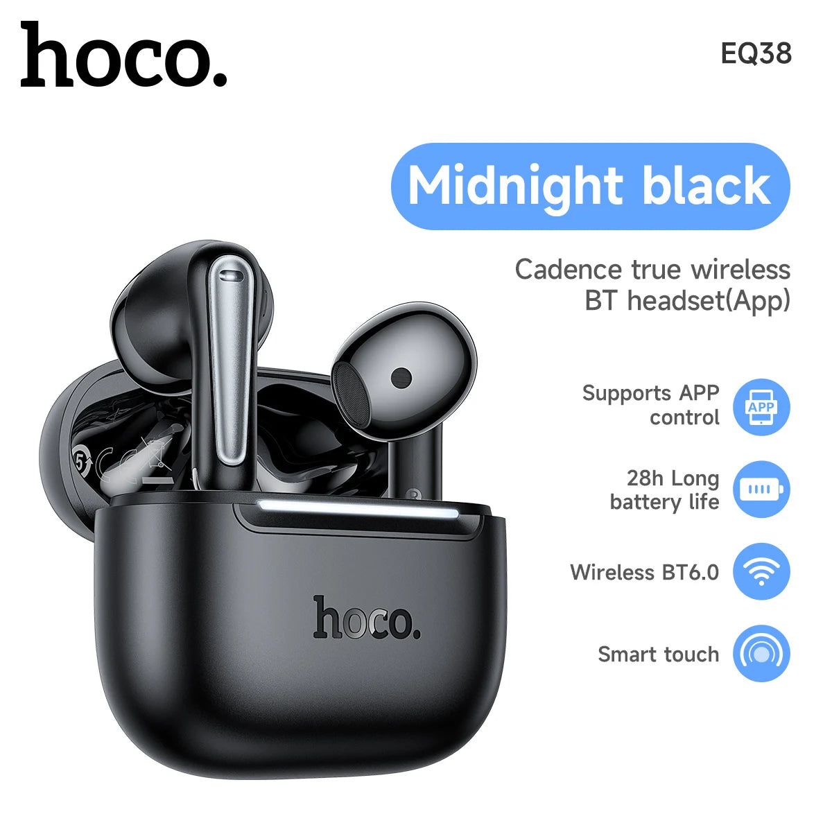 HOCO EQ38 App-Controlled Semi-In-Ear Wireless Earbuds
