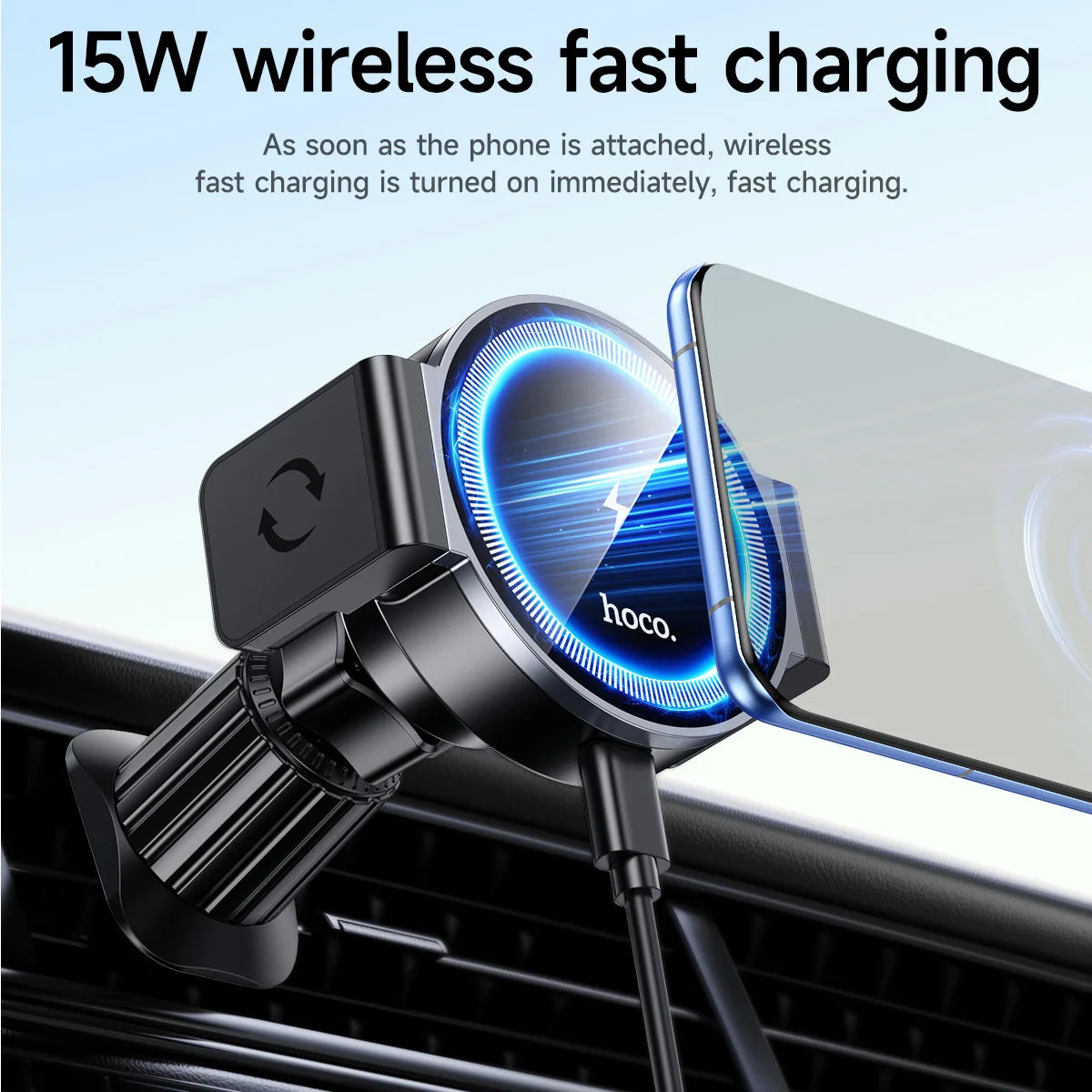 HOCO HW35 Magnetic Wireless Car Charger Mount 15W