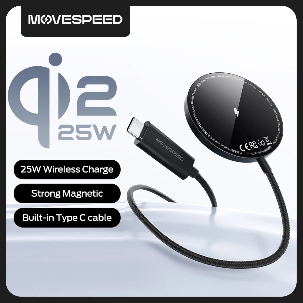 MOVESPEED MSW010 Qi2 25W Magnetic Wireless Charger