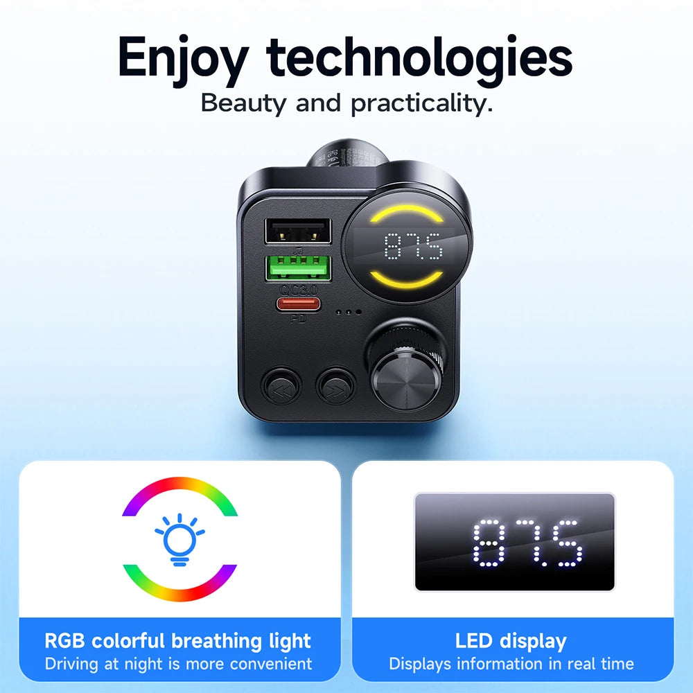 Digital device with RGB breathing light and LED display on a blue background