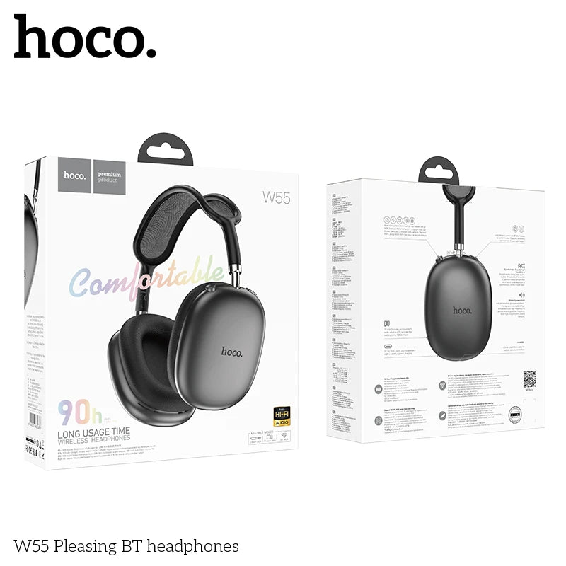 Hoco W55 Pleasing BT headphones packaging on a white background
