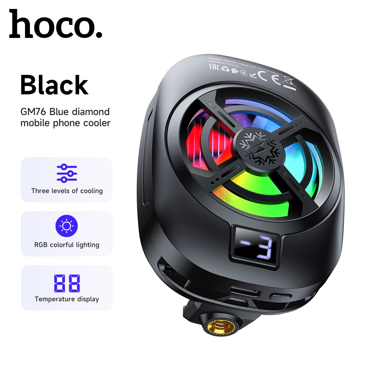 HOCO GM76 Magnetic Phone Cooler with RGB Display