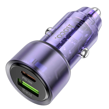 HOCO Z52 Transparent 38W PD + QC 3.0 Car Charger