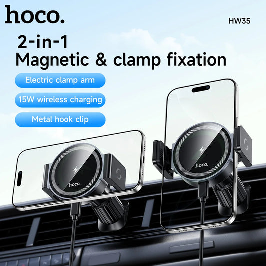 HOCO HW35 Magnetic Wireless Car Charger Mount 15W