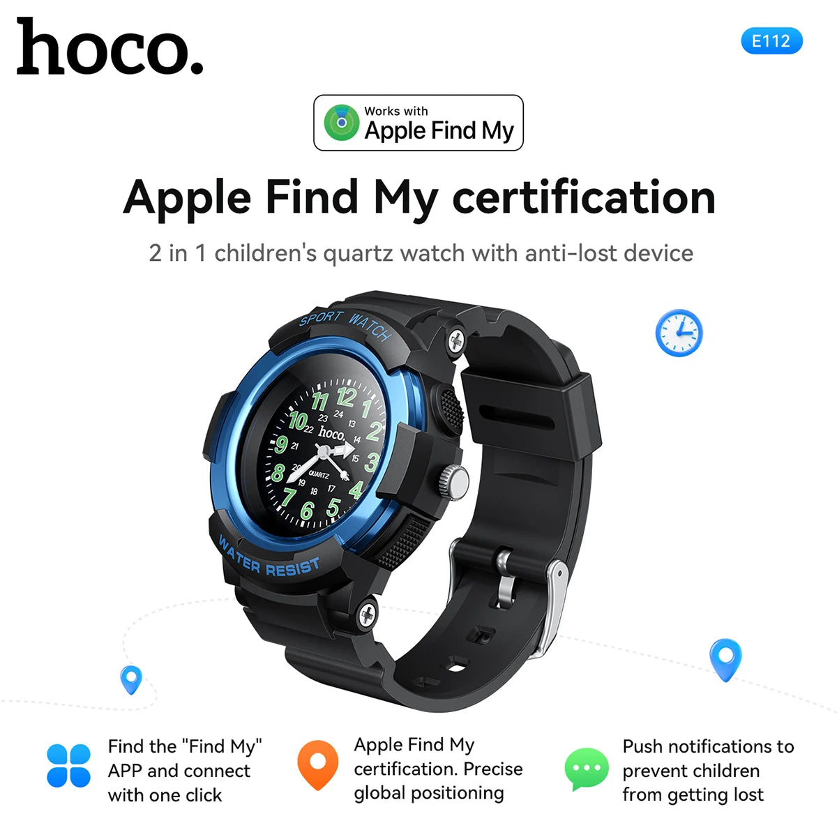 HOCO E112 Kids Smartwatch with Apple Find My