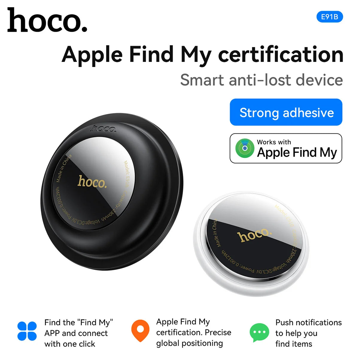 HOCO E91B Adhesive Smart Tracker Compatible with Apple Find My